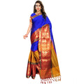 Vaystra Jacquard Woven Saree With Unstitched Blouse 5.5Mtr – Blue