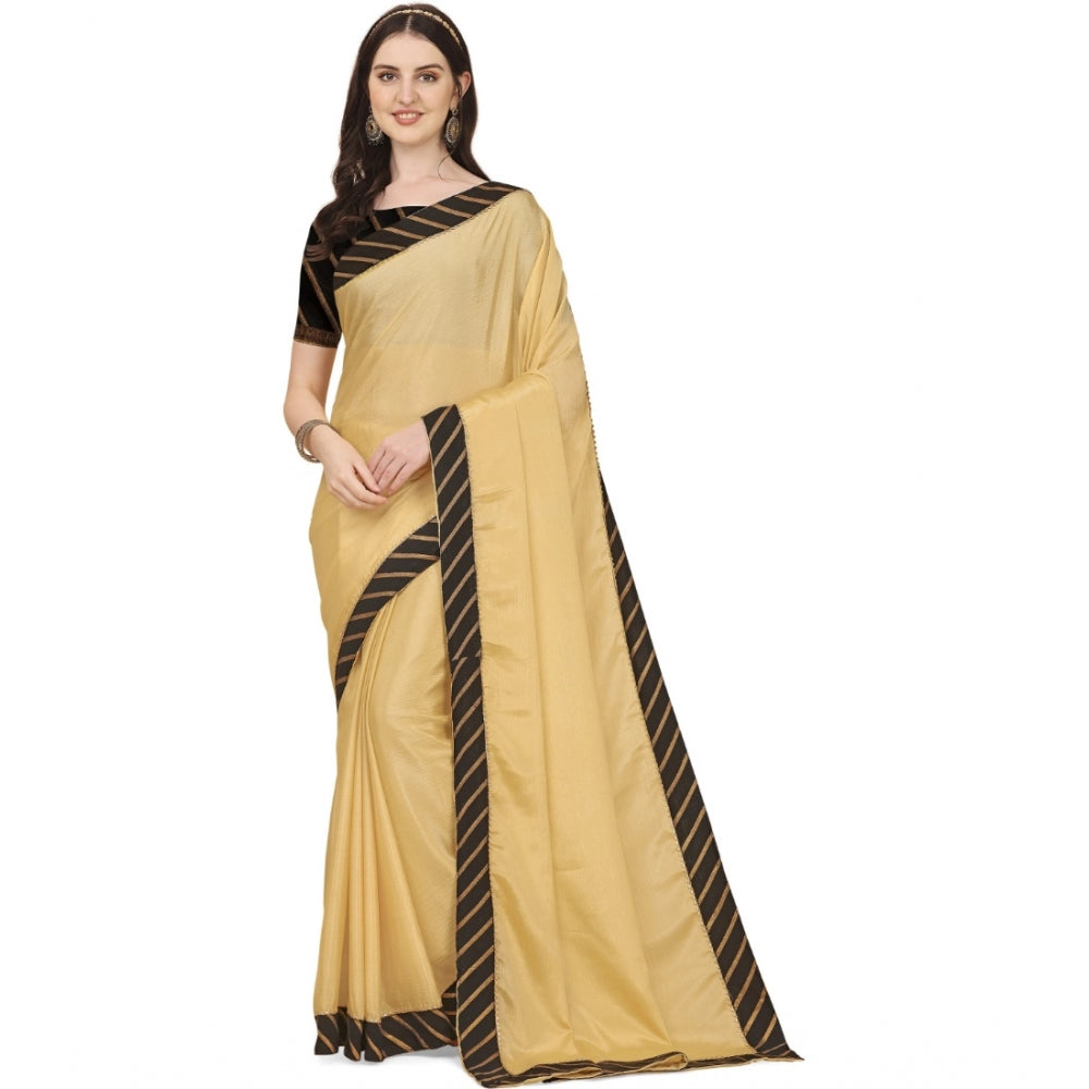 Vaystra Chiffon Self Design Saree With Unstitched Blouse 5.5Mtr – Yellow