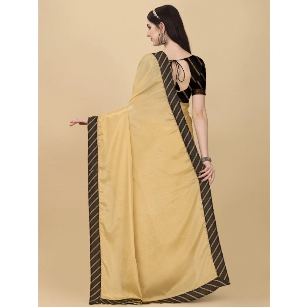 Vaystra Chiffon Self Design Saree With Unstitched Blouse 5.5Mtr – Yellow