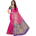Vaystra Jacquard Woven Saree With Unstitched Blouse 5.5Mtr – Pink