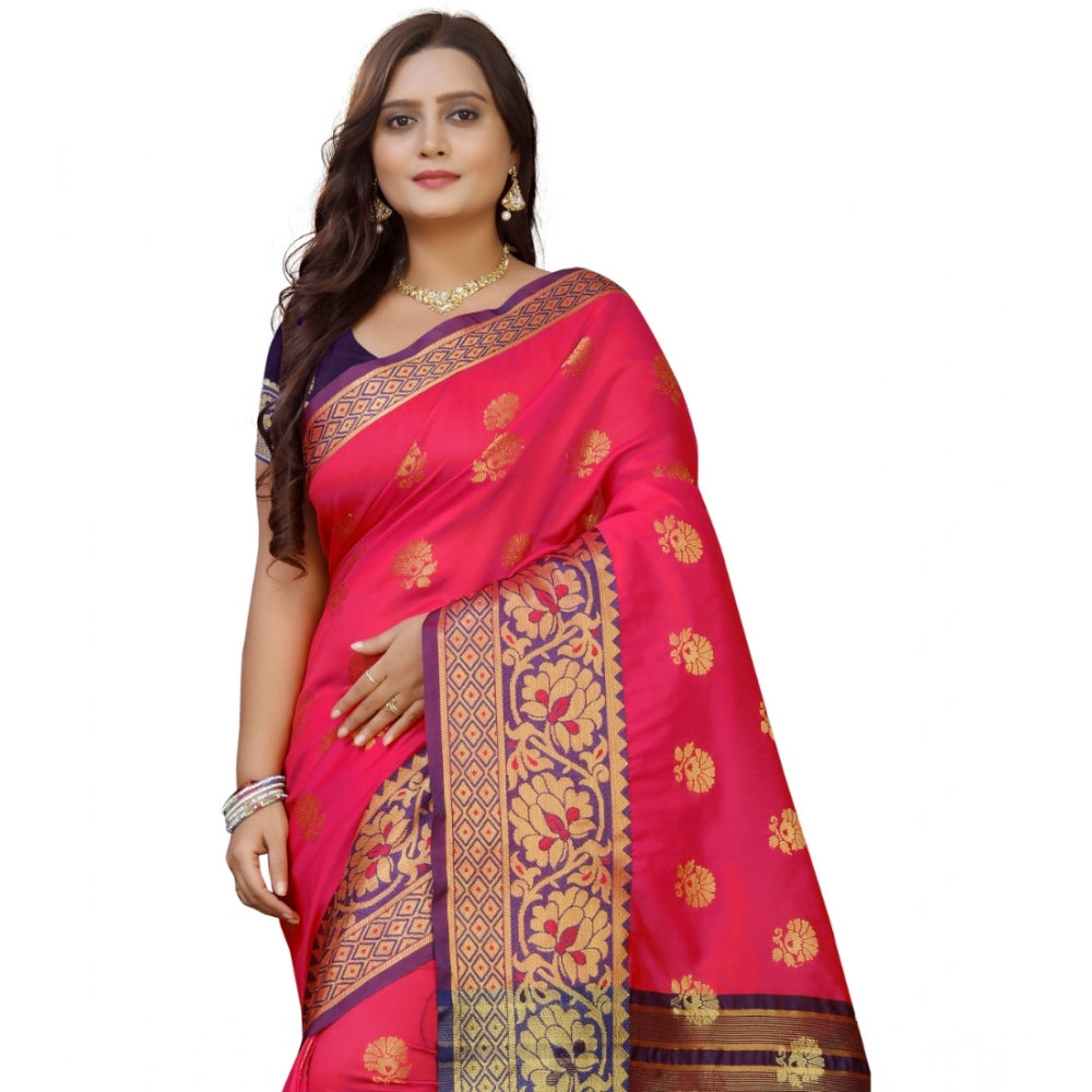 Vaystra Silk Blend Woven Saree With Unstitched Blouse 5.5Mtr – Multicolor