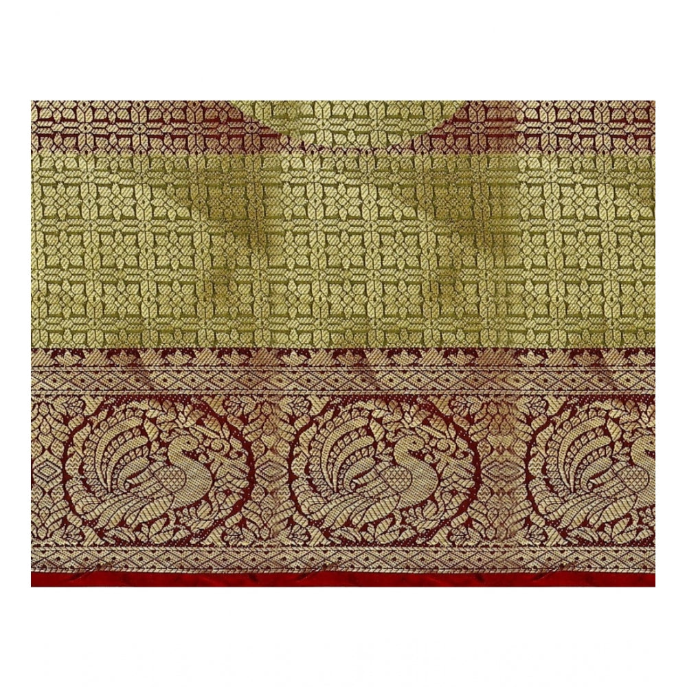 Vaystra Jacquard Woven Saree With Unstitched Blouse 5.5Mtr – Multicolor