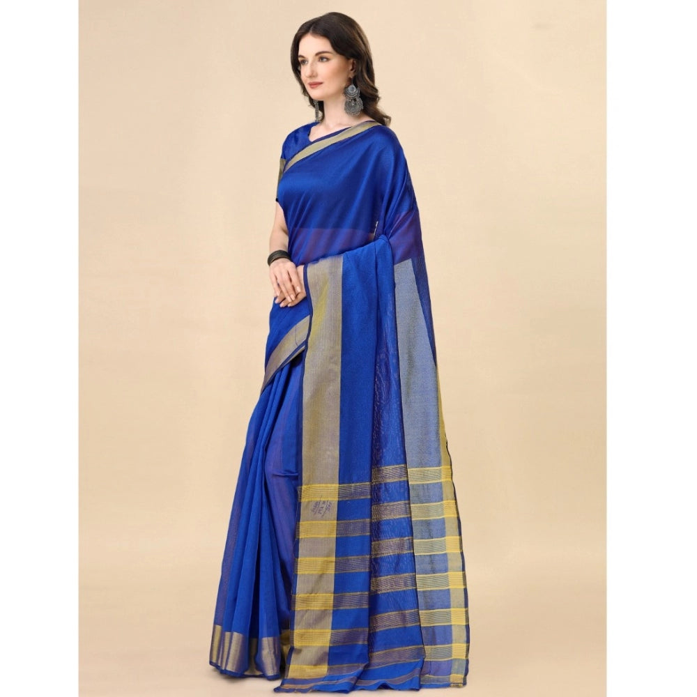 Vaystra Cotton Silk Striped Saree With Unstitched Blouse 5.5Mtr – Multicolor