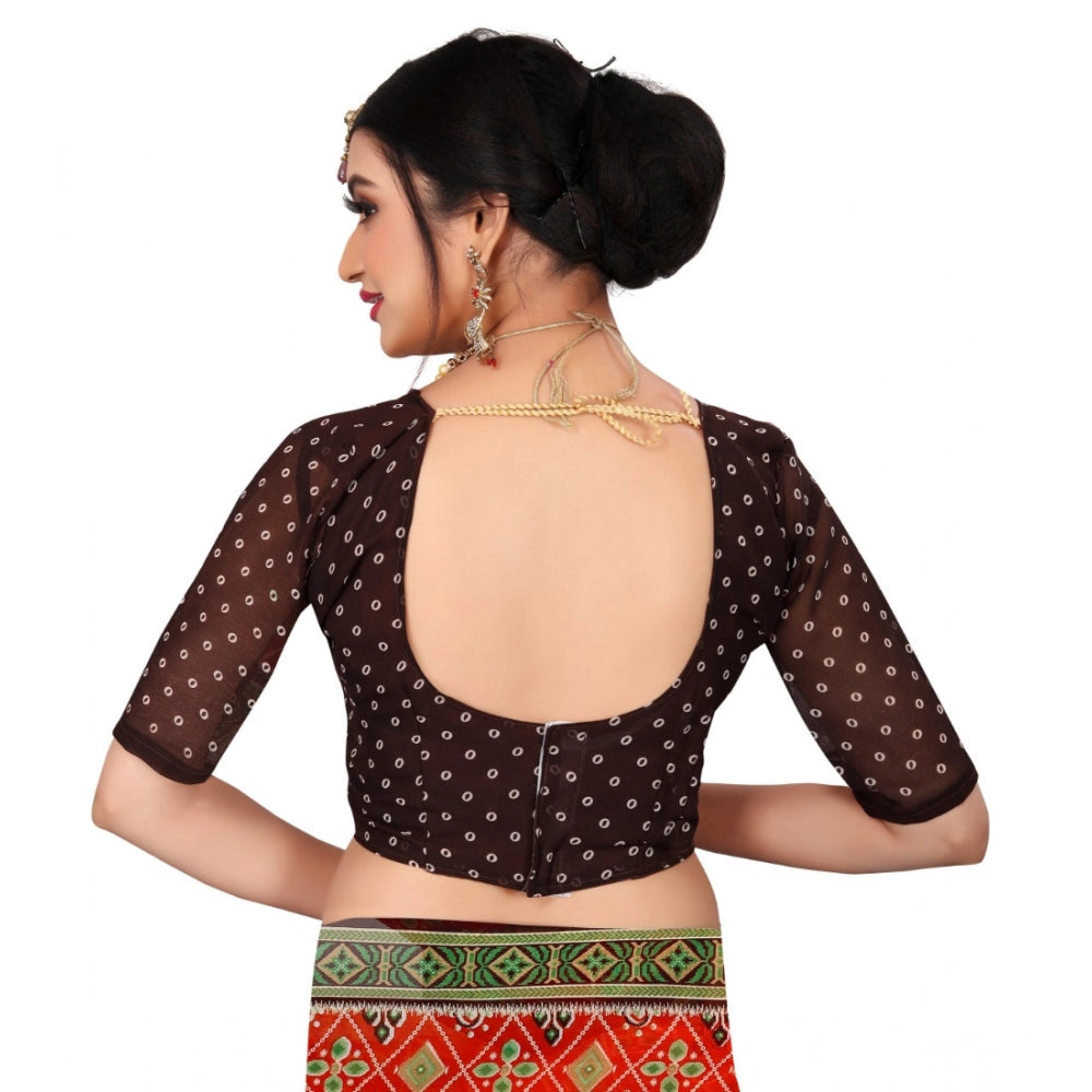 Vaystra Georgette Floral Print Saree With Unstitched Blouse 5.5Mtr – Orange