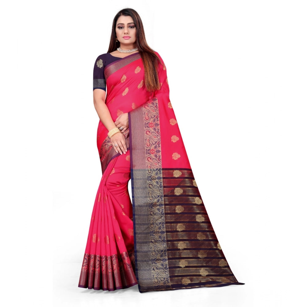 Vaystra Silk Blend Woven Saree With Unstitched Blouse 5.5Mtr – Multicolor