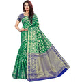 Vaystra Jacquard Woven Saree With Unstitched Blouse 5.5Mtr – Green