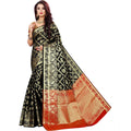 Vaystra Jacquard Woven Saree With Unstitched Blouse 5.5Mtr – Black