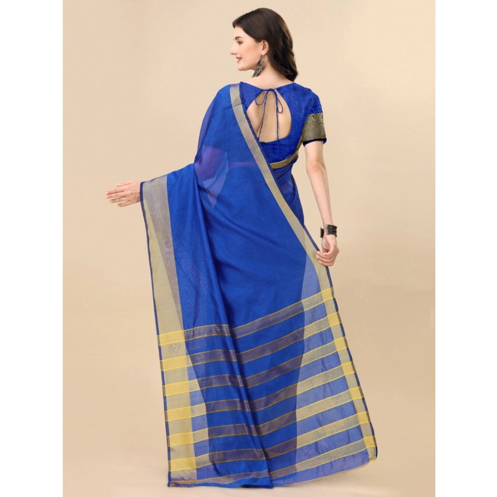 Vaystra Cotton Silk Striped Saree With Unstitched Blouse 5.5Mtr – Multicolor