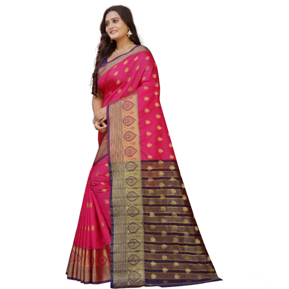 Vaystra Silk Blend Woven Saree With Unstitched Blouse 5.5Mtr – Multicolor