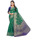 Vaystra Jacquard Woven Saree With Unstitched Blouse 5.5Mtr – Green