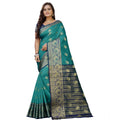 Vaystra Silk Blend Woven Saree With Unstitched Blouse 5.5Mtr – Dark Blue-Green