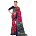Vaystra Georgette Floral Print Saree With Unstitched Blouse 5.5Mtr – Pink
