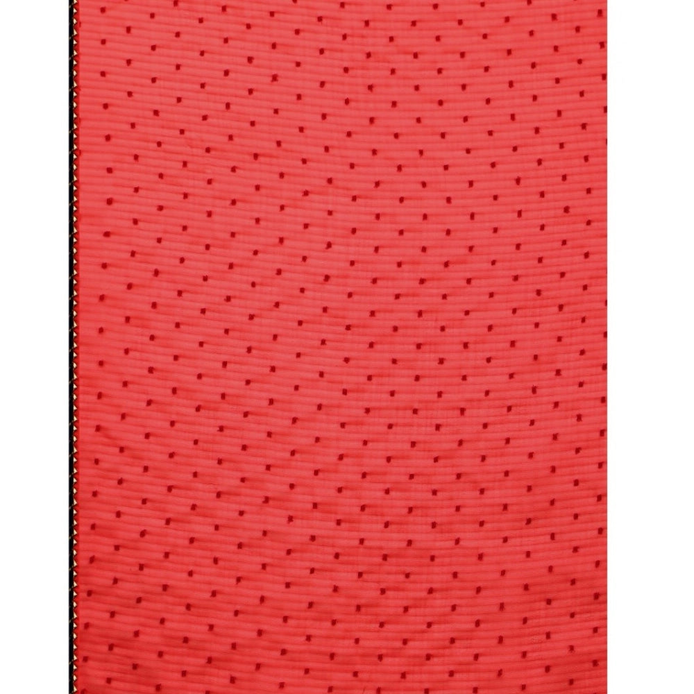 Vaystra Silk Blend Embellished Saree With Unstitched Blouse 5.5Mtr – Red