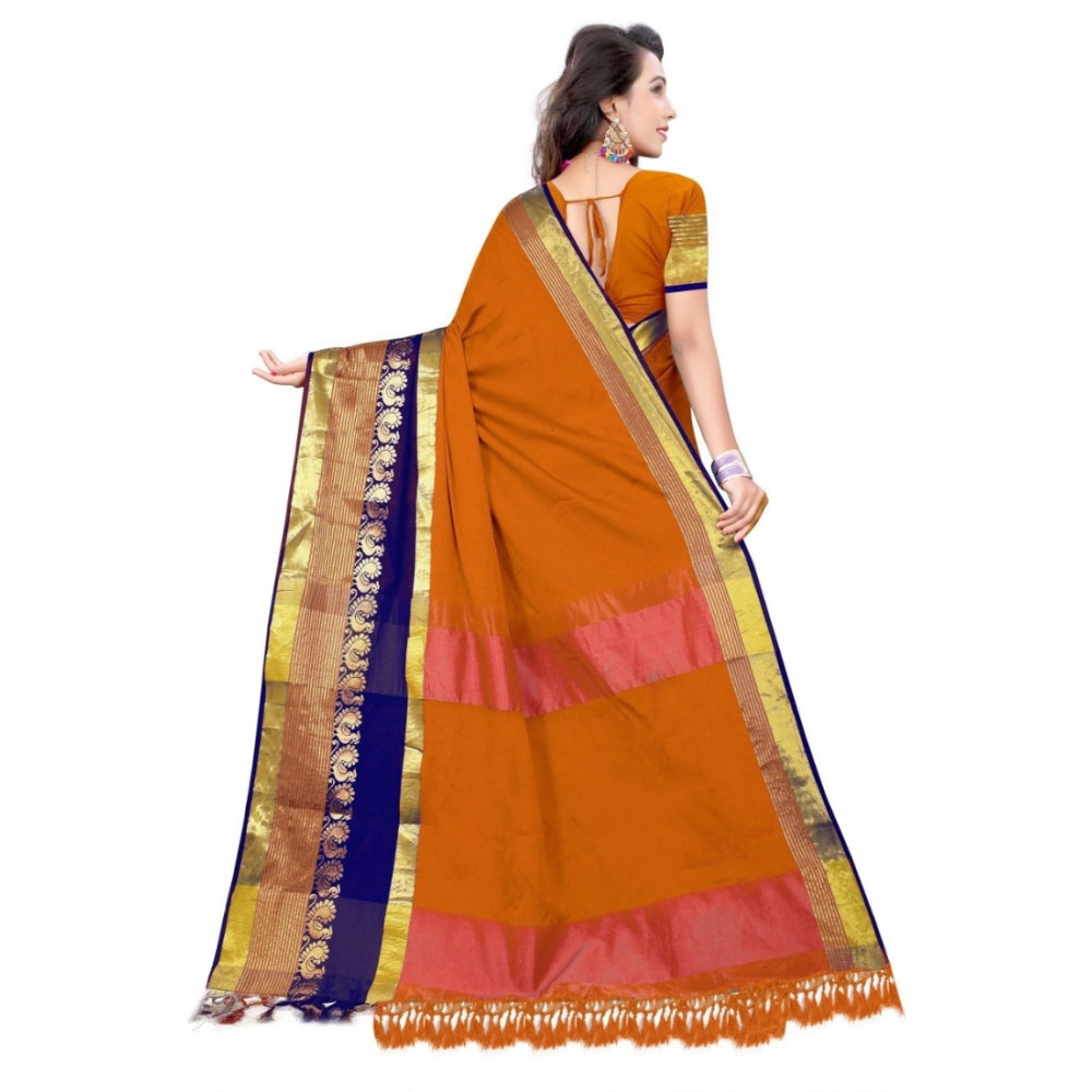 Vaystra Jacquard Woven Saree With Unstitched Blouse 5.5Mtr – Multicolor