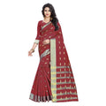Vaystra Silk Blend Woven Saree With Unstitched Blouse 5.5Mtr – Red