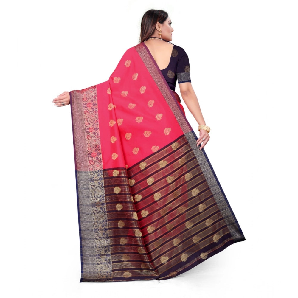 Vaystra Silk Blend Woven Saree With Unstitched Blouse 5.5Mtr – Multicolor