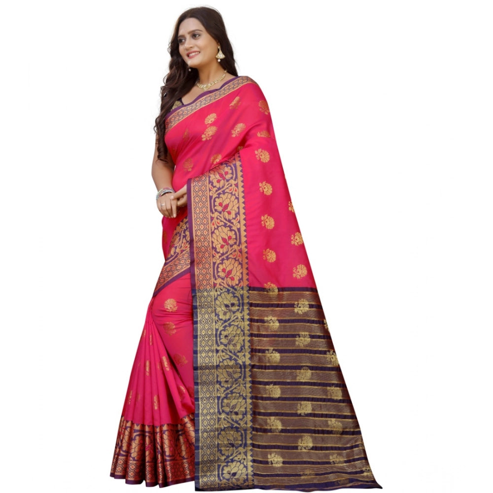 Vaystra Silk Blend Woven Saree With Unstitched Blouse 5.5Mtr – Multicolor