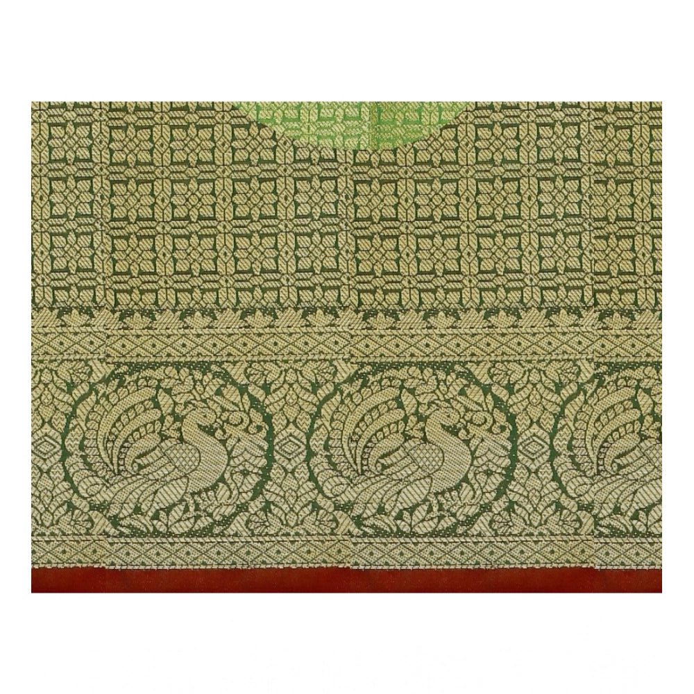 Vaystra Jacquard Woven Saree With Unstitched Blouse 5.5Mtr – Red