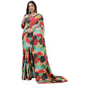 Vaystra Crepe Digital Print Saree With Unstitched Blouse 5.5Mtr – Red