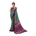 Vaystra Georgette Floral Print Saree With Unstitched Blouse 5.5Mtr – Green