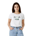 Vaystra Polyester Solid Printed Round Neck Half Sleeve T-shirt – White