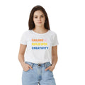 Vaystra Polyester Solid Printed Round Neck Half Sleeve T-shirt – White