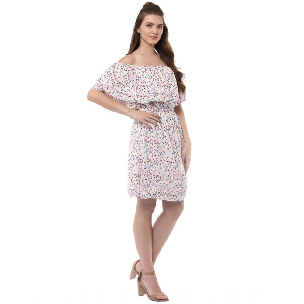 Vaystra Rayon Floral Half Sleeve Above Knee Dress – Multicolor