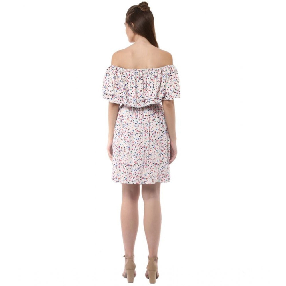 Vaystra Rayon Floral Half Sleeve Above Knee Dress – Multicolor
