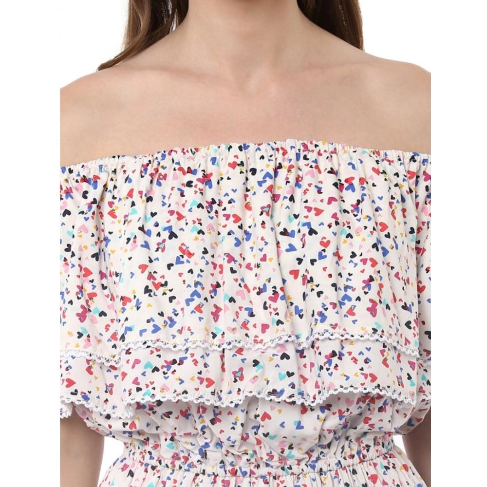 Vaystra Rayon Floral Half Sleeve Above Knee Dress – Multicolor