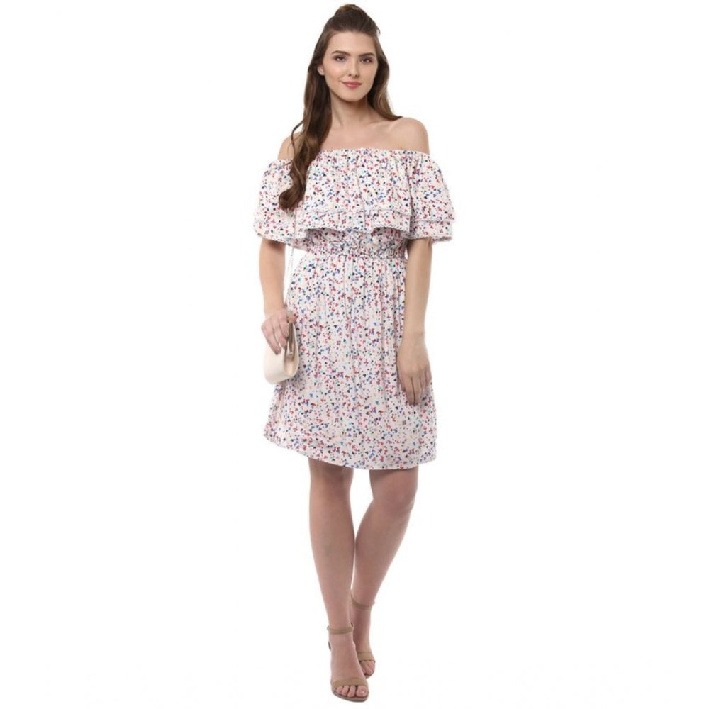 Vaystra Rayon Floral Half Sleeve Above Knee Dress – Multicolor