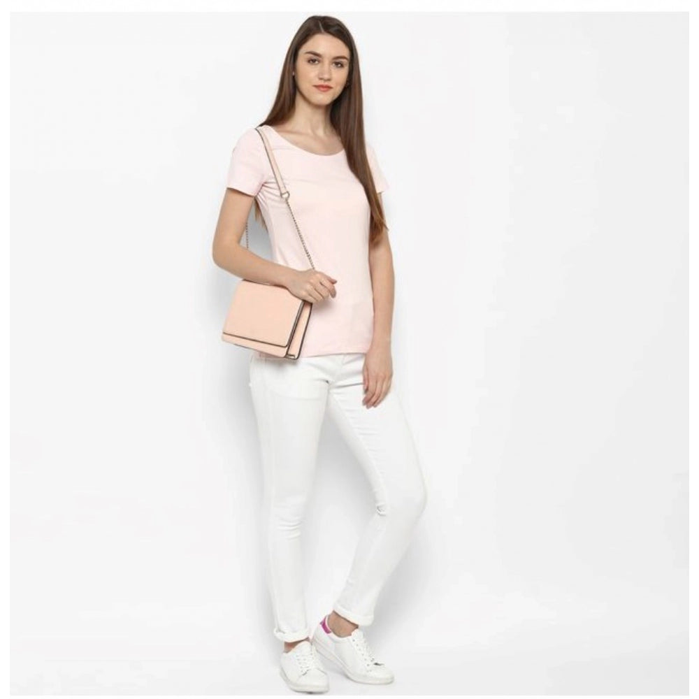 Vaystra Denim Solid Buttoned Jeans – White