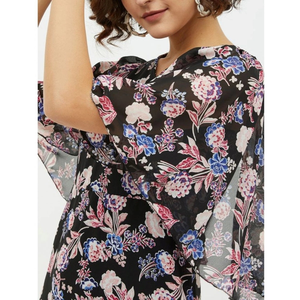 Vaystra Polyester Chain Print Cap Sleeve Calf-length Dress – Multicolor