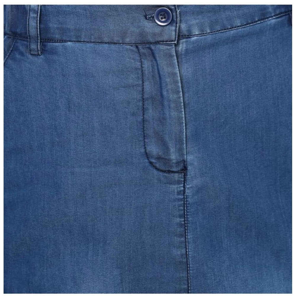 Vaystra Denim Washed Buttoned Skirt – Blue