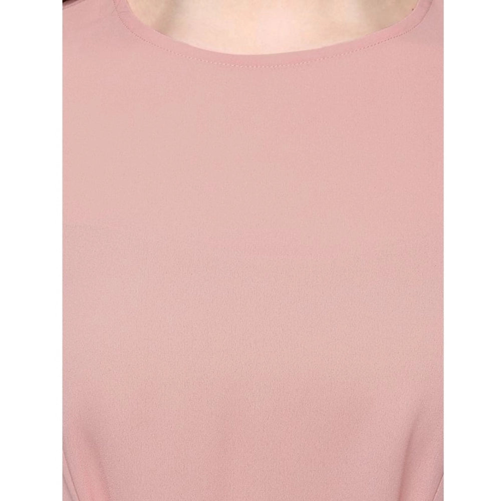 Vaystra Polyester Solid Long Sleeves Regular Top – Pink
