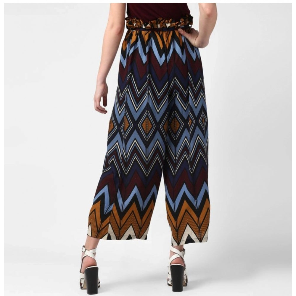 Vaystra Polyester Chevron Elasticated Trousers – Multicolor