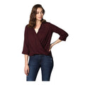 Vaystra Polyester Solid 3-4th Sleeves Top – Maroon