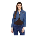 Vaystra Denim Solid 3-4th Sleeves Shrug – Blue
