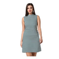 Vaystra Polyester Striped Sleeveless Above Knee Dress – Green