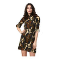 Vaystra Polyester Printed Roll Up Sleeve Tunic Top – Green & Black