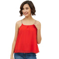 Vaystra Polyester Embellished Shoulder Straps Top – Red