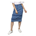 Vaystra Denim Washed Buttoned Skirt – Blue