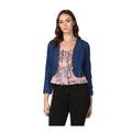 Vaystra Denim Ruffled Long Sleeves Shrug – Navy Blue
