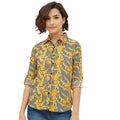 Vaystra Polyester Printed Roll Up Sleeve Standard Length Shirt – Mustared