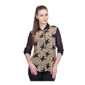 Vaystra Polyester Printed Roll Up Sleeve Standard Length Shirt – Black