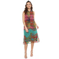 Vaystra Polyester Floral Sleeveless Below Knee Dress – Multicolor