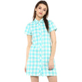 Vaystra Rayon Checkered Short Sleeve Above Knee Dress – Sku