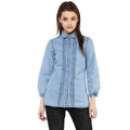 Vaystra Denim Solid 3-4th Sleeves Standard Length Shirt – Blue