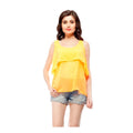 Vaystra Polyester Solid Sleeveless Regular Top – Yellow