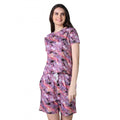 Vaystra Cotton Blended Printed Round Neck Half Sleeve Top - Shorts Set – Purple