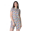 Vaystra Cotton Blended Printed Round Neck Half Sleeve Top - Shorts Set – Grey